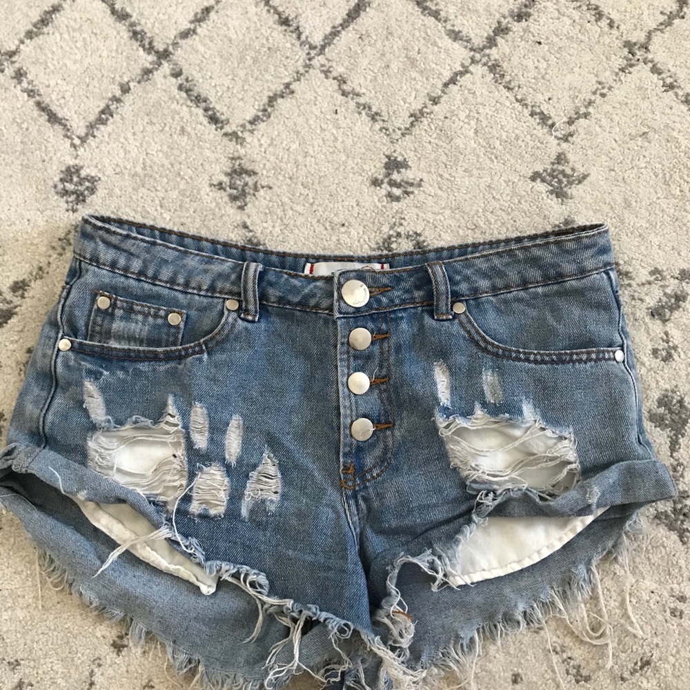 Cute cut off jean shorts / button ups
